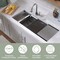 Whitehaus Collection Whitehaus 33 in Undermount Single Bowl 16 Gauge Brushed Stainless Steel Workstation Sink WHSW3319 - alternate 5
