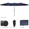 Pure Garden 15 Ft Double Patio Umbrella, Navy 50-LG1284 - alternate 8