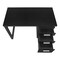 Homeroots 47" Black Computer Desk With Three Drawers 489924 - alternate 2