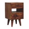 Homeroots 20" Brown Solid Wood Two Drawer Nightstand 701705 - alternate 3