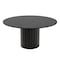Homeroots 60" Black Solid Wood Pedestal Base Round Top Dining Table 721034 - alternate 1