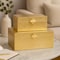 Vintiquewise Set of 2 Decorative Wooden Storage Boxes with Gold Accent for Keys, Jewelry, Makeup, or Extras, Gold QI004862.GD - alternate 3