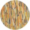 Homeroots 8' Orange And Beige Round Striped Washable Indoor Outdoor Area Rug 609044 - alternate 4