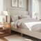Martha Stewart Maisie Queen Upholstered Platform Bed, Wingback Headboard and Cushioned Siderails TW-3WDB0032-Q-BG-MS - alternate 3
