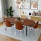 Leisuremod Tule Dining Side Chair with Velvet Seat and White Powder-Coated Steel Frame, Walnut/Beige, 4PK TWCWN18BG4 - alternate 3