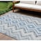 Homeroots 8' X 10' Navy Blue And Denim Blue Geometric Washable Indoor Outdoor Area Rug 581548 - alternate 1