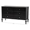 Baxton Studio Callison Spindle Dresser - 6-Drawer Horizontal Cabinet with Turned Accents for Bedroom, Black 271-14742-ZORO - alternate 6