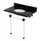Kingston Brass 36" Black Granite Console Sink with Acrylic Legs, 8-Inch, 3-Hole, Black Granite/Matte Black KVPK36KA0 - alternate 1