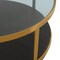 Homeroots 43" Clear And Black Gold Glass And Solid Wood and Metal Round Coffee Table With Shelf 520591 - alternate 5