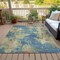 Homeroots 3' X 5' Blue And Beige Abstract Washable Indoor Outdoor Area Rug 630675 - alternate 4