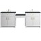 James Martin Vanities Bellshire 96" Dual Vanity Set w/24" Make-Up Counter, Bright White w/3 cm Charcoal Soapstone Sileston 660-VMC96-BW-3CSP - alternate 1