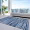 Homeroots 8' X 10' Blue And Navy Blue Abstract Washable Indoor Outdoor Area Rug 613082 - alternate 5