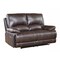 Homeroots 65in Brown Faux Leather Manual Reclining Love Seat 329408 - alternate 1