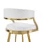 Armen Living Saturn 30in Swivel Bar Stool with Gold Brushed Stainless Steel and White Faux Leather LCSNSWBABGLWH30 - alternate 6