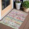 Homeroots 3' X 5' Green Ivory And Purple Striped Washable Indoor Outdoor Area Rug 589182 - alternate 1