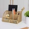 Martha Stewart Ryder Gold Mesh Metal Small Desktop Organizer for Office Accessories, Notebooks, Pen Holder & Drawer HH-OHD05-GLD-MS - alternate 5