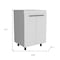 Homeroots 24" White And Black Wood Freestanding Bathroom Vanity With White Sink 543627 - alternate 3