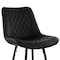 Elama 2 Piece Diamond Stitched Faux Leather Bar Chair in Black with Metal Legs ELM-799-19C-BLK - alternate 4
