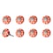 Homeroots Set of Eight Orange White And Silver Floral Ceramic Drawer Pull Knobs, 8PK 321692 - alternate 7