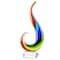 Homeroots 12" Clear Red Blue Yellow Murano Glass Modern Abstract Tabletop Sculpture 376108 - alternate 4