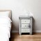 Homeroots 27" Silver Wood and Mirror And Mirrored Glass Three Drawer Nightstand 499317 - alternate 2