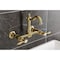 Kingston Brass Two-Handle Wall Mount Bridge Kitchen Faucet, Brushed Brass KS2447TAL - alternate 3