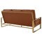 Leisuremod Jefferson Modern Design Leather Sofa with Gold Frame, Cognac Tan JAG77BR-L - alternate 3