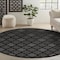 Homeroots 10' Charcoal And Black Round Trellis Indoor Outdoor Area Rug 545218 - alternate 5