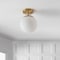 Jonathan Y Marcel Bistro 7.75" 1-Light Bohemian Farmhouse Iron/Frosted Glass LED Semi Flush Mount, Brass Gold/Wh JYL7499A - alternate 4