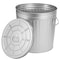 Gardenised Round Galvanized Steel 9 Gallon Durable Weather-Resistant Trash Can with Lid and Handles QI004751 - alternate 1
