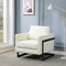 Leisuremod Lincoln Leather Accent Armchair with Black Frame, White LAB31W-L - alternate 6