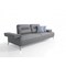 Homeroots 89" Light Gray Leather Convertible Sofa And Toss Pillows With Silver Legs 485604 - alternate 3