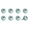 Homeroots Set of Eight Turquoise And White Geometric Ceramic Drawer Pull Knobs, 8PK 358111 - alternate 2