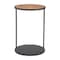 Homeroots 25" Brown and Black Wood and Iron Round Pedestal End Table 632663 - alternate 4