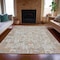 Homeroots 5' X 8' Taupe And Ivory Patchwork Washable Indoor Outdoor Area Rug 631438 - alternate 5