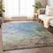 Homeroots 3' X 5' Denim Blue Taupe And Ivory Abstract Washable Indoor Outdoor Area Rug 617347 - alternate 4