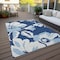 Homeroots 9' X 12' Navy Blue Denim Blue And Ivory Floral Washable Indoor Outdoor Area Rug 589558 - alternate 3