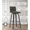 Armen Living Vienna 30" Swivel Bar Stool in Black Wood Finish with Gray Faux Leather LCVIBAGRBL30 - alternate 4