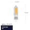 Bulbrite LED Filament, 1.8 Watt Dimmable T5 Light Bulb, Clear Glass Finish, G4 Base, 2700K, 140 Lumens, 4PK 862037 - alternate 9