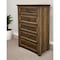 Homeroots 32" Brown Solid Wood Five Drawer Chest 524608 - alternate 3