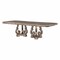 Homeroots 76" Champagne Solid Wood Double Pedestal Base Dining Table 318905 - alternate 1