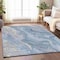 Homeroots 8' X 10' Denim Blue And Ivory Abstract Washable Indoor Outdoor Area Rug 617599 - alternate 4