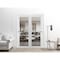Sartodoors Sliding Closet Bypass Doors with Clear Glass, Lucia 2666 White Silk and Aluminum Strips, Sturdy Ra LUCIA2666DBD-WS-56 x 96 (2* 28x96) - alternate 4