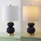 Jonathan Y Daphne 20" Contemporary Transitional Metal/Glass Ribbed Gourd LED Table Lamp, Navy/Brass Gold JYL1099D - alternate 4