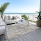 Homeroots 9' X 12' Beige And Gray Striped Washable Indoor Outdoor Area Rug 617690 - alternate 5