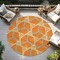Homeroots 8' Orange And Blue Round Geometric Washable Indoor Outdoor Area Rug 613514 - alternate 5