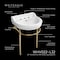 Whitehaus Collection 22 in Console Sink With Semi-Circular Bowl, Single Faucet Drilling, Brass Leg Supports and Overflow WHV022-L32-1H-B - alternate 4