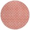 Homeroots 8' Salmon And Ivory Round Geometric Washable Indoor Outdoor Area Rug 596203 - alternate 5