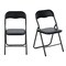 Homeroots Set of Two Black Faux Leather and Steel Folding Chairs, 2PK 719403 - alternate 1