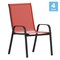 Flash Furniture Red Outdoor Stack Chair w Flex Material, 4PK 4-JJ-303C-RD-GG - alternate 6